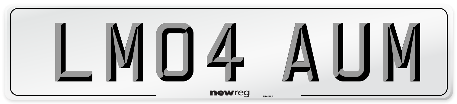 LM04 AUM Number Plate from New Reg